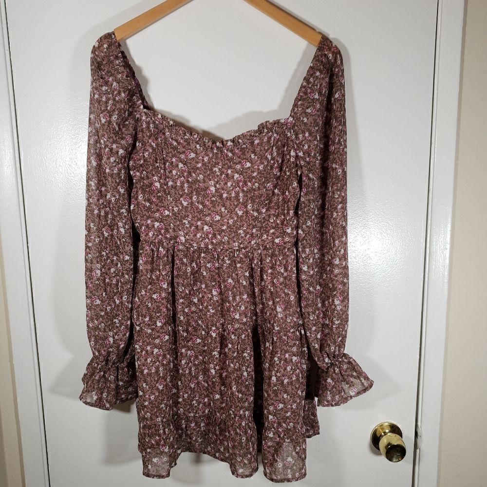 D'liteful Princess Neck Cottage Core King Sleeve Peplum Blouse Size S